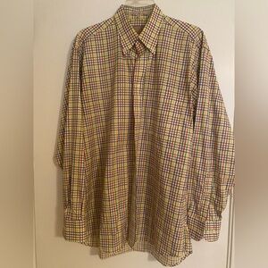 Gitman Brothers Gold Yellow and Red Checkered Shirt